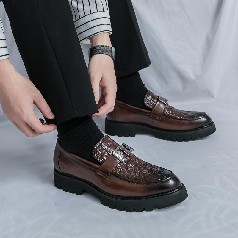 Fashion Men's Casual Wedding Shoes Fashion White Thick Bottom Formal Shoes for Men Luxury Brand Dress Loafers Moccasins Office Busines