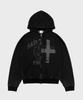Saintpain Sp Asura Washed Zip-Up Hoodie Black