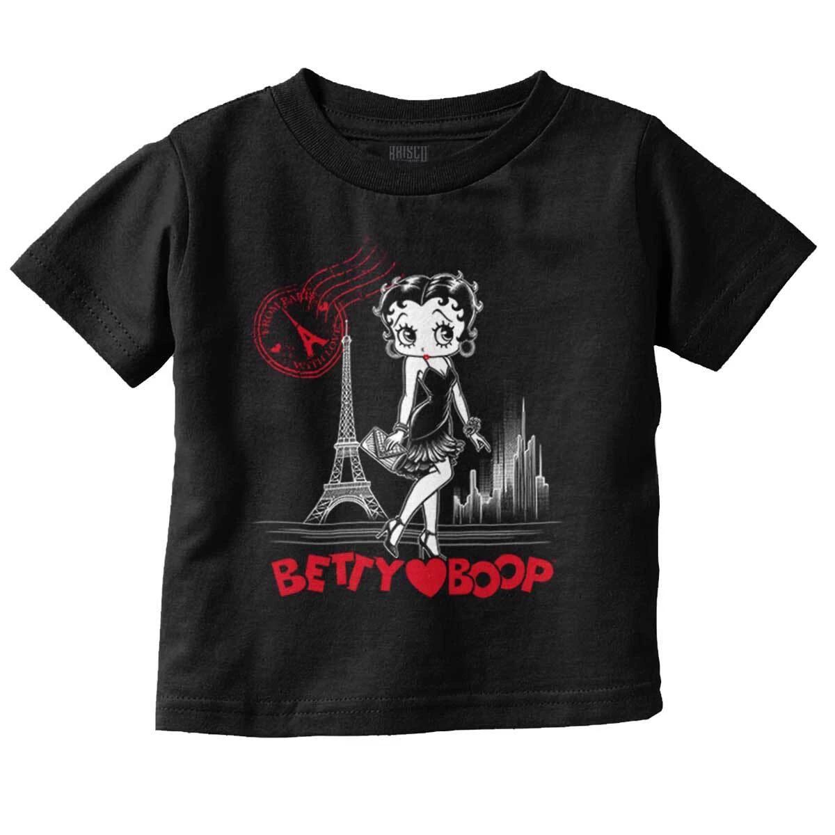 Betty Boop Retro Cartoon Paris Fashion Icon Toddler Girl Youth T Shirt For Kids XXXXL