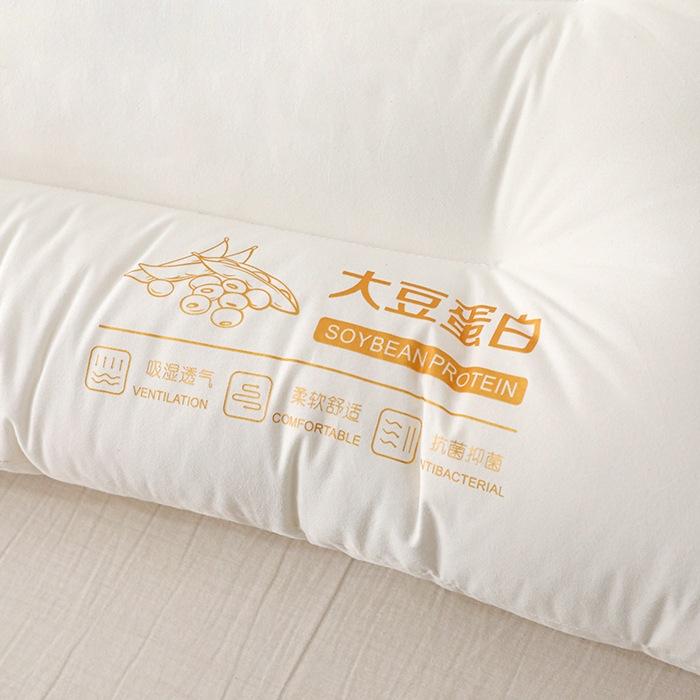 Pure Cotton Soybean Protein Fiber Pillow Core Home Use A Pair of Neck Protection Pillow Student Dormitories Hotels Comfortable