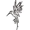Modern Minimalist Black Hummingbird Metal Wall Decor 9.4x17.2in Outdoor Art Sculpture