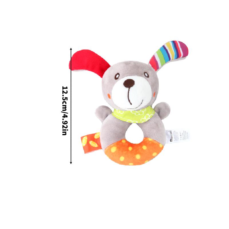 

Плюшевая мультяшная игрушка-погремушка для рук в виде животного, кольцо для тряски рукой, сова, пчела, кролик, щенок Dog,13cm/5.11in