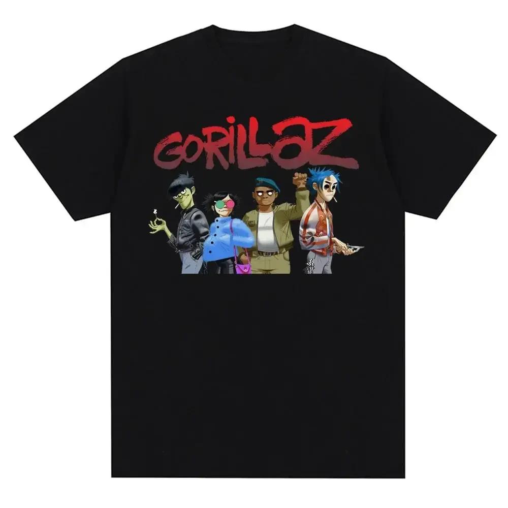 Music Band Gorillazs Punk Rock Print T Shirt 90s Casual Fashion Short Sleeve Plus Size T Shirt Unisex Graphic T Shirts