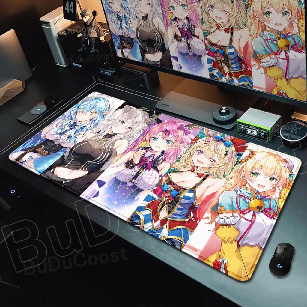 New Mouse Pad Large Hololive Minato Aqua Inugami Korone Computer Office Game Rubber Anti-slip Gaming Keyboard Desk Pads Mousepad
