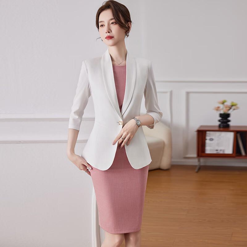 Women's Formal Mid-Sleeve Blazer & Dress Set