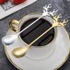 Golden Reindeer Stainless Steel Spoon for Coffee and Dessert