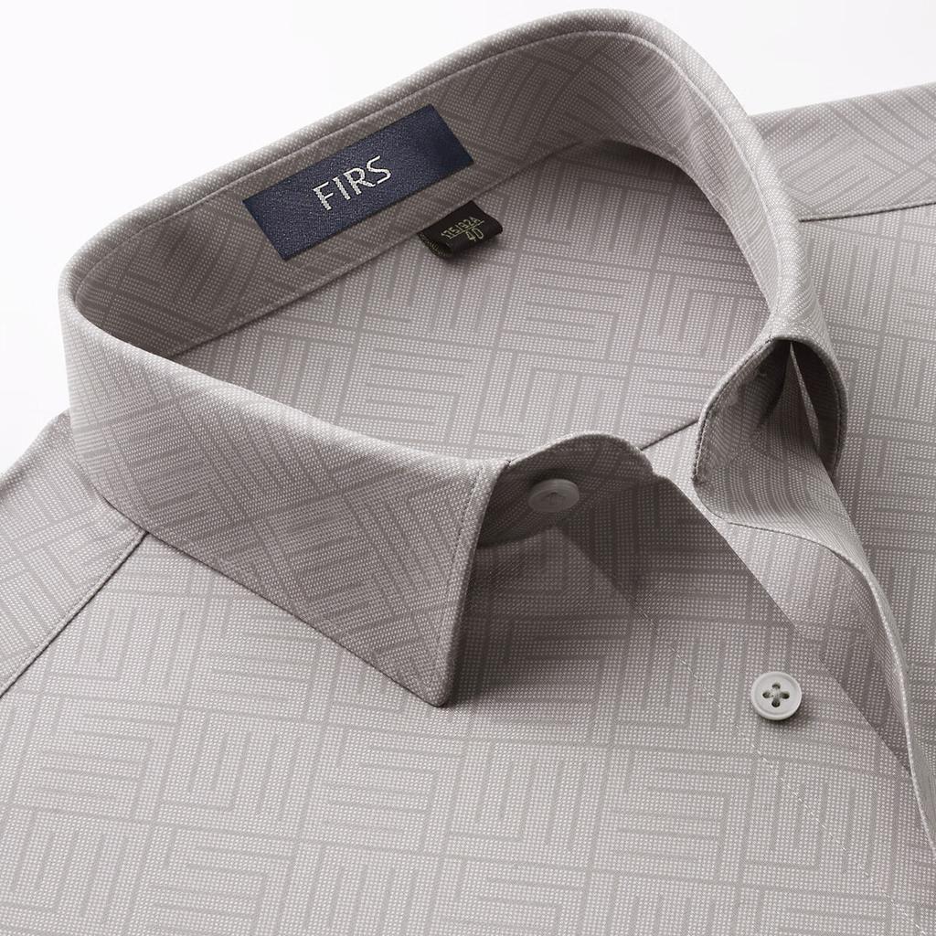 FIRS Men's Long Sleeve Silk Shirt with Acetic Acid, Lightweight, Soft, Smooth, Business Casual Men's Shirt