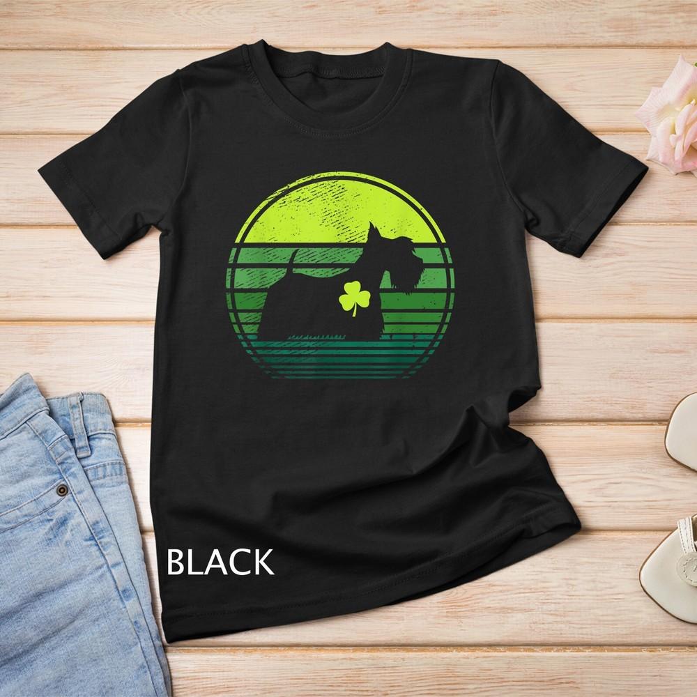 

Scottish Terrier Silhouette Irish Clover St Patrick s Day Unisex T-shirt M