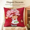 Cute SStrawberry Shortcake Cushion Cover Natural Linen Organic Fabric DoubleSided Printing Sofa Home Decor Gift Pillow Case