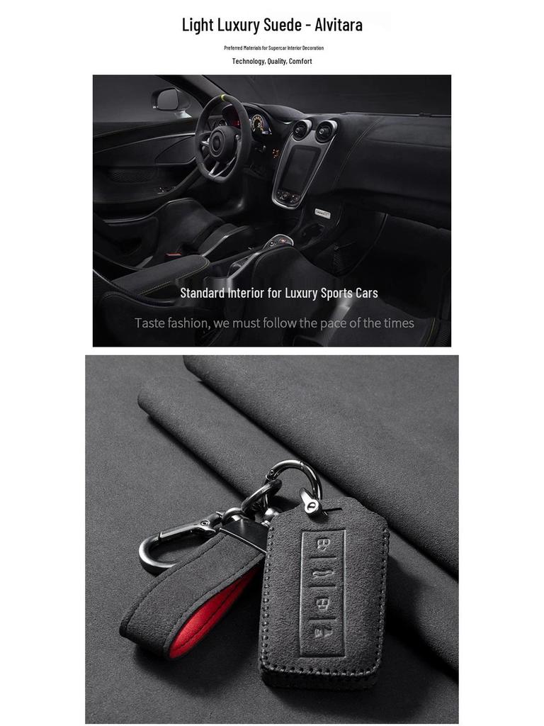 Compatible Suede Key Case for Tank 300/500, Protective Car Key Shell with Buckle