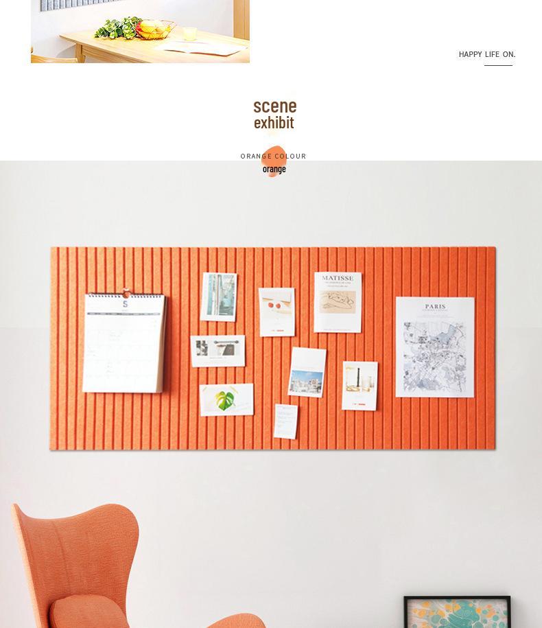 Vertical Stripe Felt Board – No-Punch Photo Display for Living Room & KTV Decor