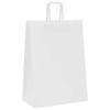 Kraft Paper Shopping Bags 50 Pcs with Handles White 32 X 17 X 44 Cm