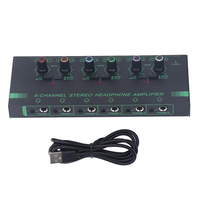 Stereo-Kopfhörerverstärker, 6-Kanal-Mono-Stereo-Umschaltung, Mini-Signalsplitter für Mikrofon