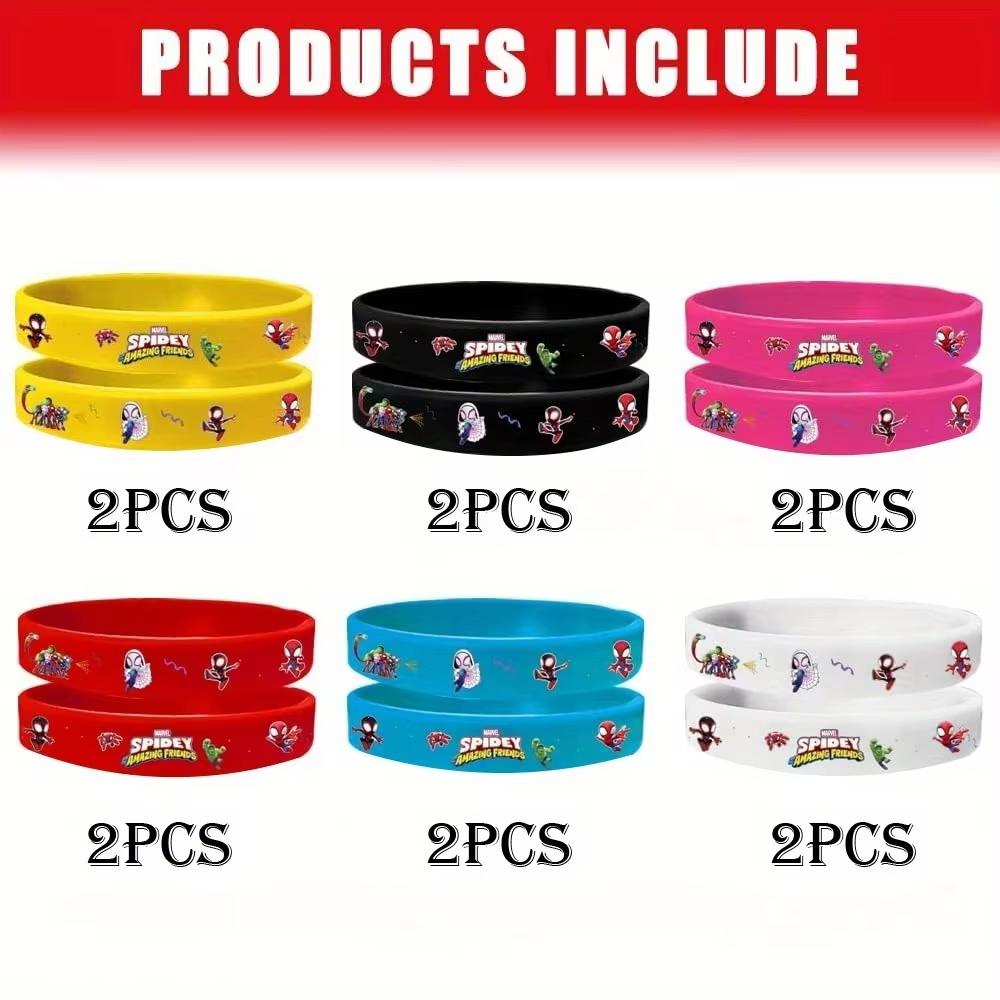 MINISO Spidey and His Amazing Friends Wristband Party Favor Anime Figure Kid Birthday Party Decor Cartoon Bracelet Kid Gift Wedding
