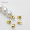 4mm 18K Gold Plated Brass Crimp Beads Clamping Beads,Clam Shell Bead Tip Crimp Ends Beads,For DIY Jewelry Making Findings