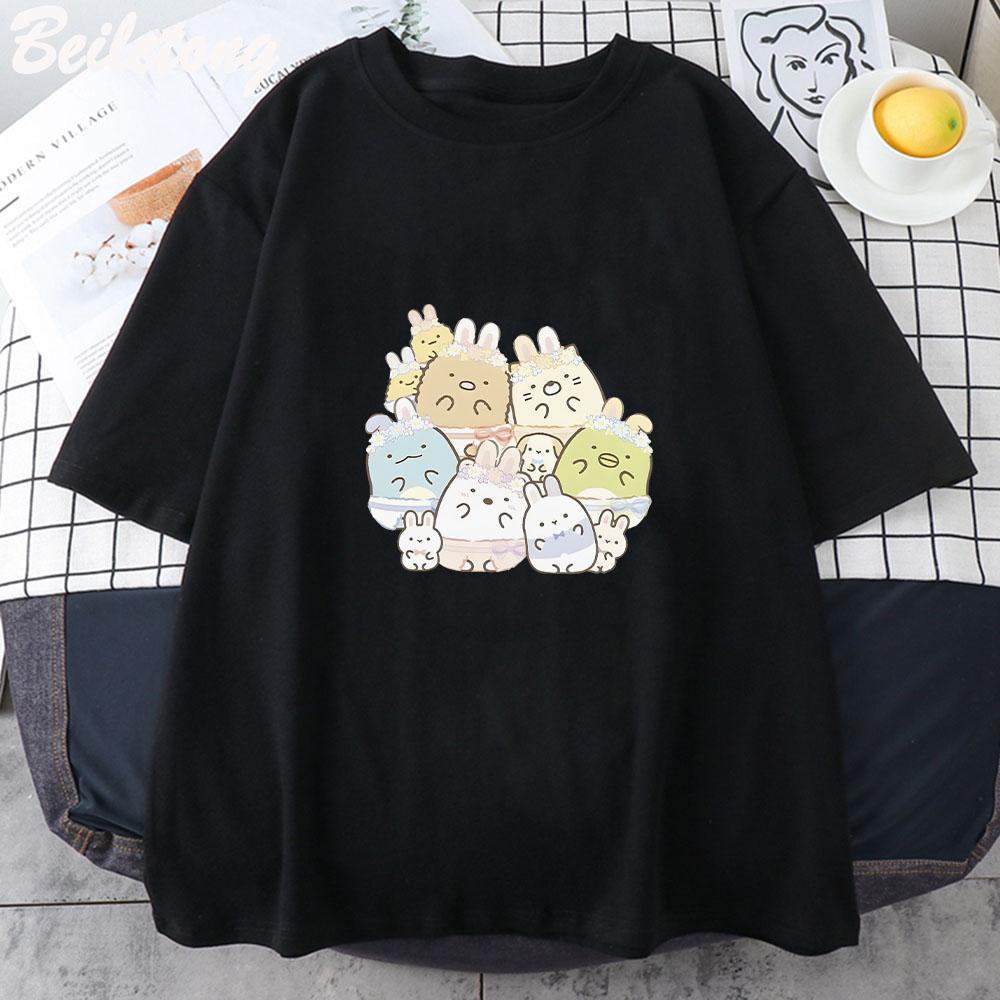 

Anime Sumikko Gurashi Unisex Women Tshirt Summer Casual Student Short Sleeve Tee Shirt Clothes Harajuku Oversize T Shirt Tops 4XL