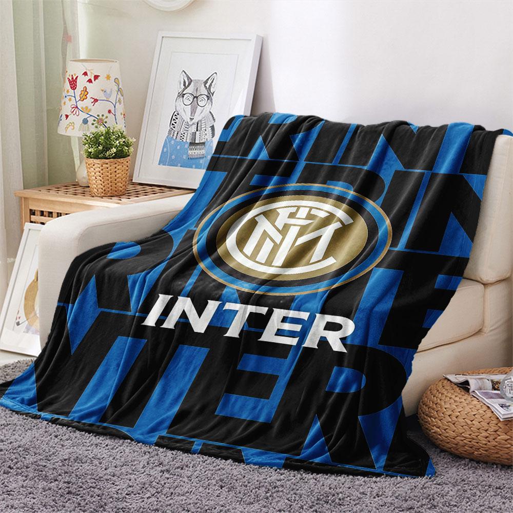Inter Milan Printed Flannel Blanket, Soft Throw for Bedroom Sofa, Washable, Christmas Present, Great Gift.
