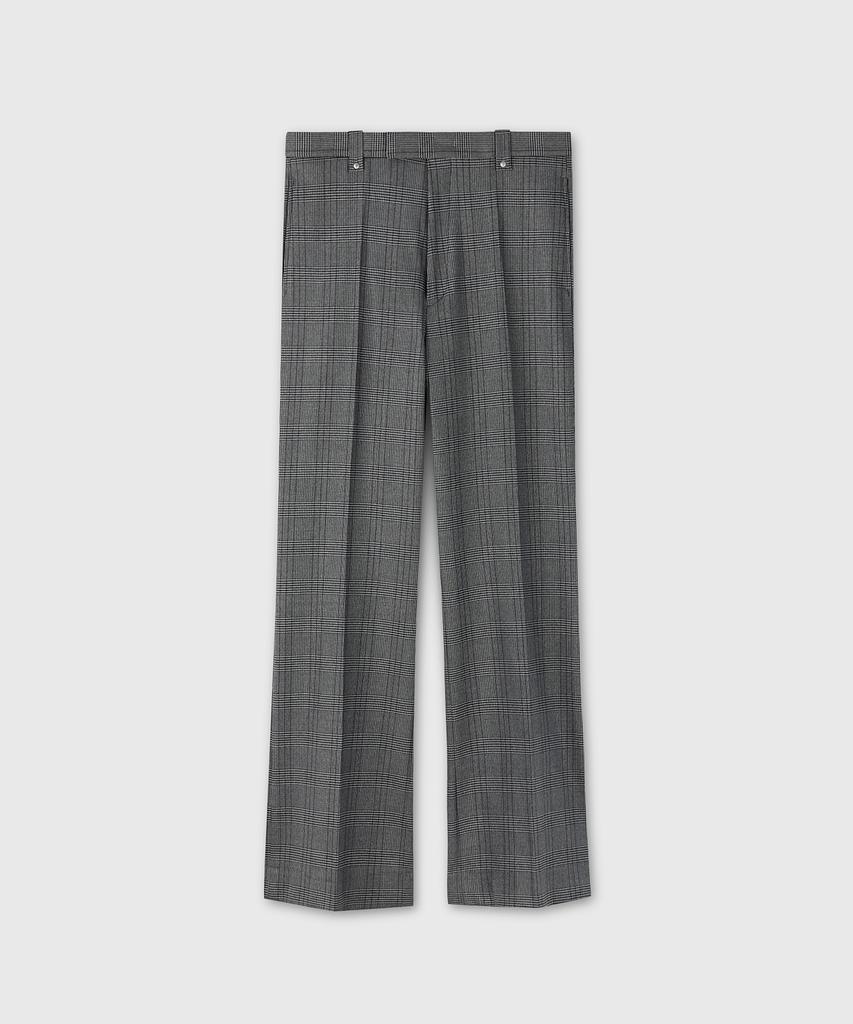 Tire Carnaby Flared Wool Trousers Glen Check Pebble