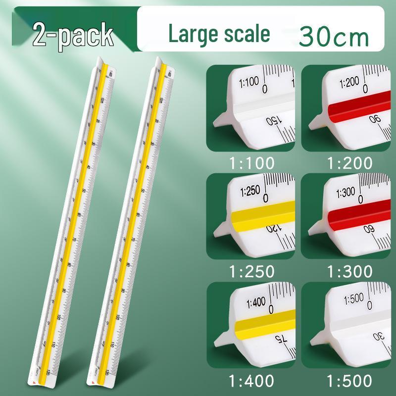 Large Triangular Drawing Scale Ruler for Interior Design and Architecture