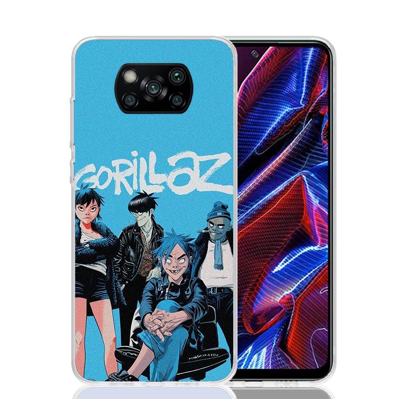 Gorillaz Anime Case Phone Cover for Xiaomi Redmi Note 10 9 9S 8 8T 7 5 Pro Mi 12T 11T 10T 9T 12 11 Lite A3 A2 Trend Fundas Mi 11