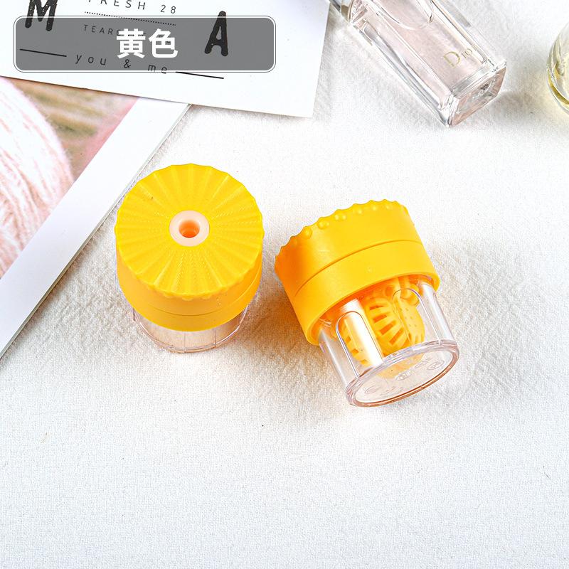 2Pcs Manual Contact Lens Cleaner Case Portable Rotating Washer Protein Removal Box 2pcs Cases жёлтый