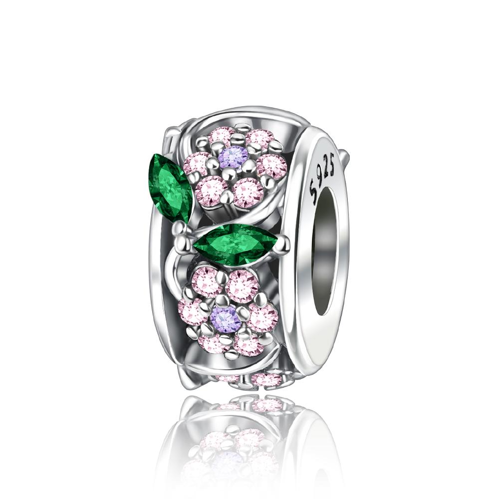 Luck Charm 925 Silver Four Leaf Clover Green Tree Frog Turtle Bead Pendant For Bracelet Women DIY Jewelry Gift