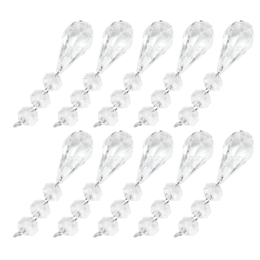 10pcs   Bag Acrylic Teardrop Chandelier Pendant Hanging Beads Ceiling Lamp Decoration