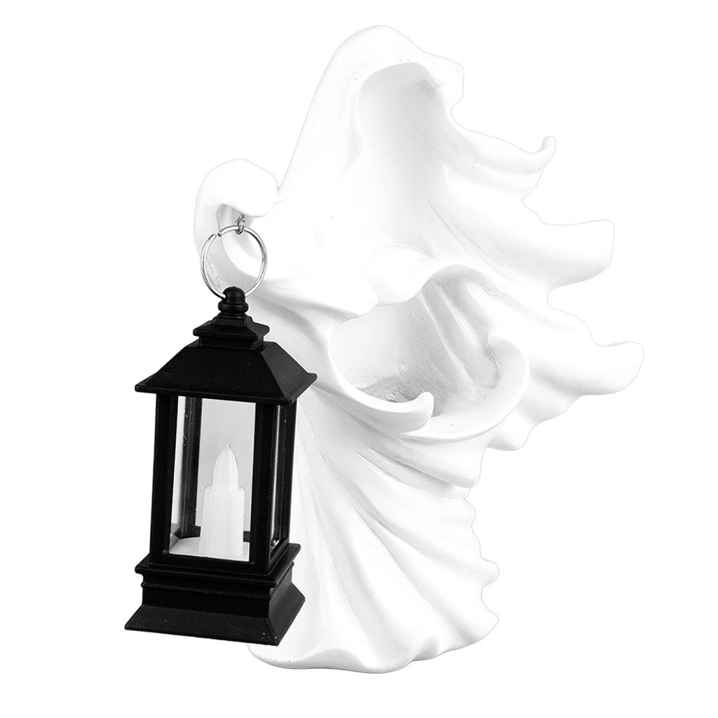 Helvetes Budbärare Lykta Harts Halloween Spökstaty Lykta Läskig Häskskulptur för Hemma Tema