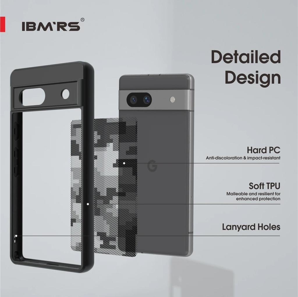 (Comes with wrist strap)for Google Pixel 7a Case ,Camouflage PC Hard Back Soft edges Airbag Shockproof Transparent business Back Cover Phone Case