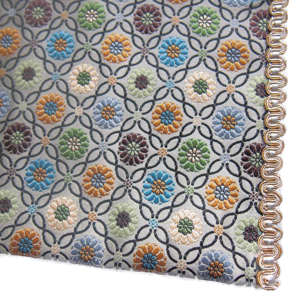 Fire-resistant Buddhist altar mat with flower chain (Size 20: Chukyo style (31 x 47.3 cm), brown)