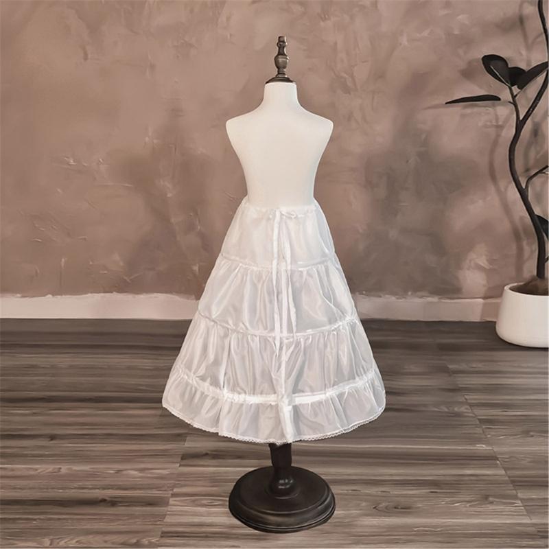 Girls Adjustable Tulle Underskirt Crinoline For Bridal Dresses 60cm Length Steel Frame Support Lightweight