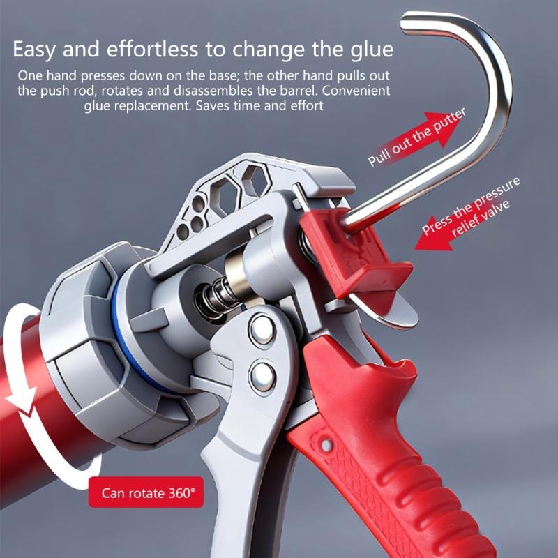 Professional Caulking Applicator Featuring Automatic Cut Off Mechanism Labor Saving Function Compatibility with Round Bagged Adhesives Strong Build