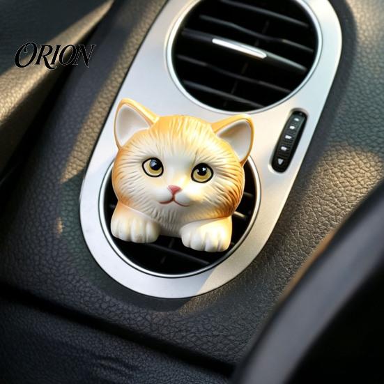 Car Air Freshener Vent Clip Cute Clip, Lying Cat/Tiger/Panda/Rabbit Holder for SUV Creative Auto Interior Decor Truck, Dashboard with Aroma Pad, Resin