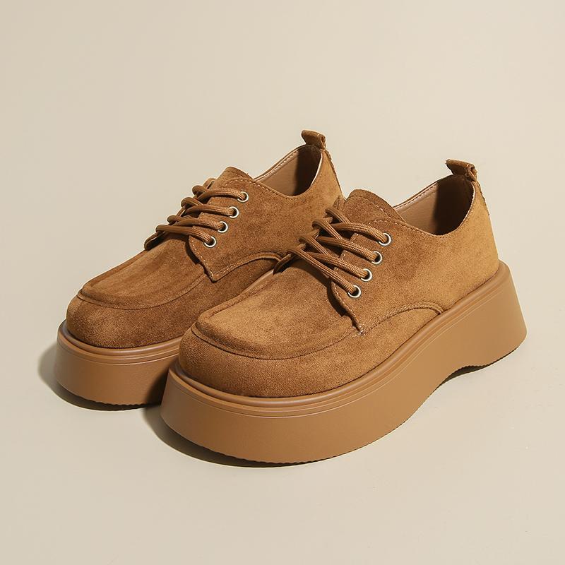 

Fashion CRLAYDK Retro Women s Platform Slip On Loafers Vintage Casual Suede Ladies Work Comfortable Walking Height Increase Shoes 40