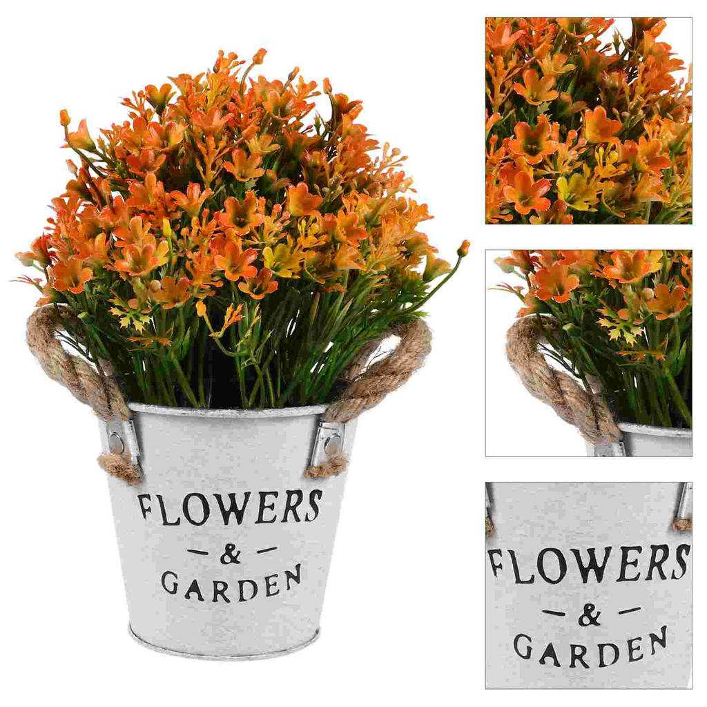 Indoor Plant Artificial Flower Pot Decoration Vase Lifelike Bonsai Plastic Simulated Pots