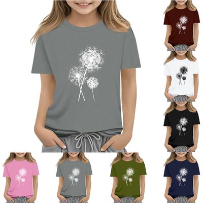 Summer Children's Crew-neck Top Printed Short-sleeved T-shirt Top Base