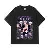 275 GSM Washed T-shirts 100% Cotton Jujutsu Kaisen V24 Gojo Print Unisex Heavy Cotton T Shirt