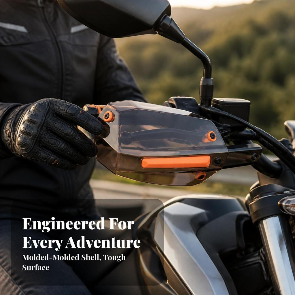 Motorcycle Handguards Clamp-on with Mounting Arms Smoked