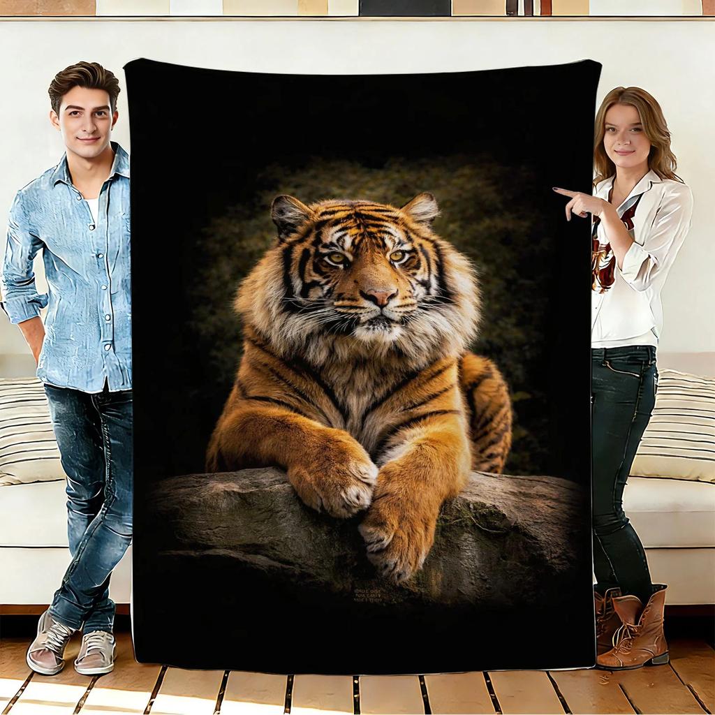 Tiger Flanelldecke Weich Gemütlich Überwürfe Nickerchen Reisegebrauch