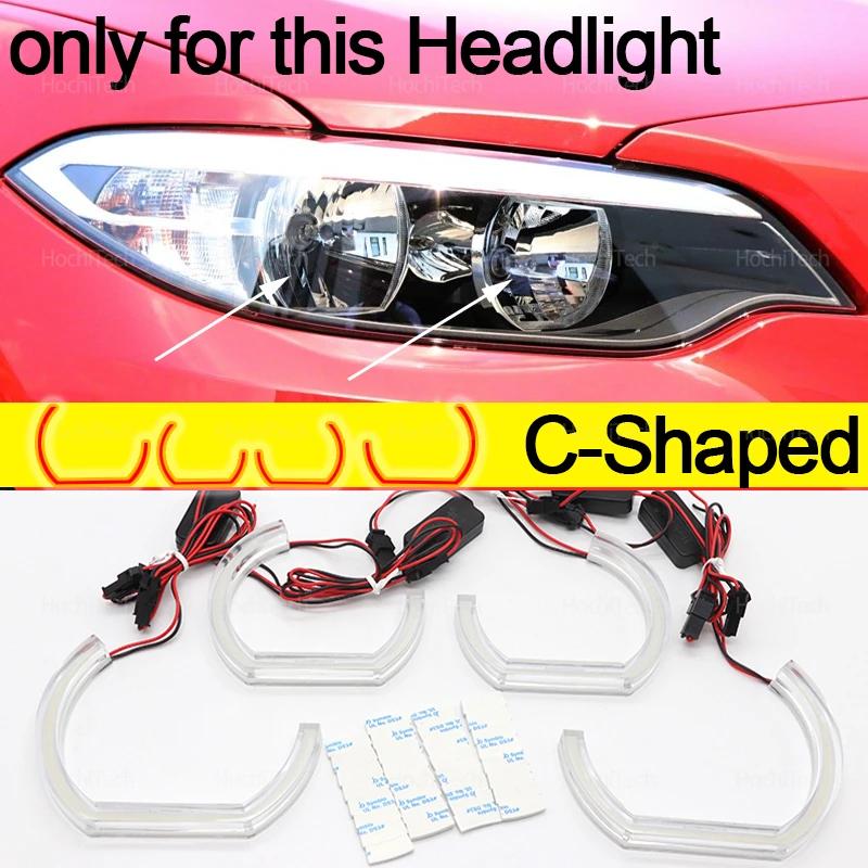 Tagfahrlicht-Set (DRL) mit Angel Eyes, LED-Scheinwerferring im CSL-Stil, zitronengelb, für BMW 2er F22 F23 M2 F87 (vor Facelift, 2014–2018)