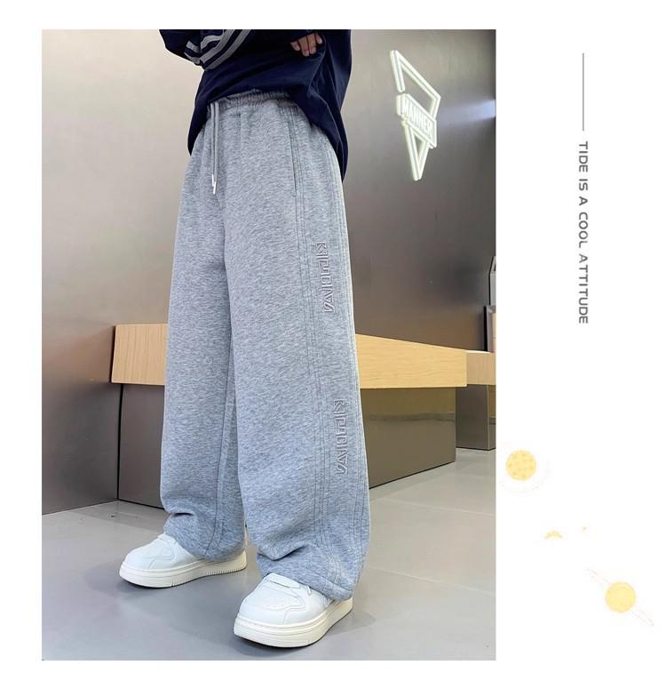 Hipster Boys' Winter Fleece-Lined Sports Pants - Warm Sweatpants for Middle and Older Children