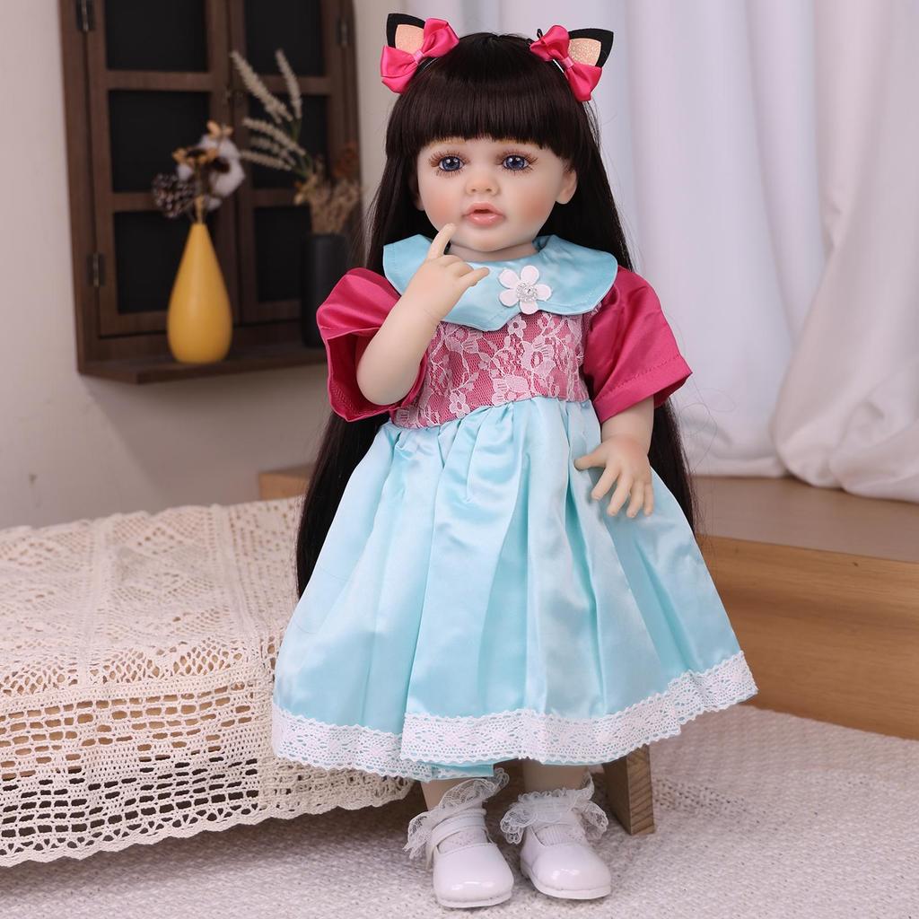 Bambola Reborn Realistica da 55 cm, Bambola Ragazza Full Silicone Vinile, da Bagno, Bambole per Neonati, Compagni di Gioco per Bambini, Decorazioni di Natale Halloween, Regali