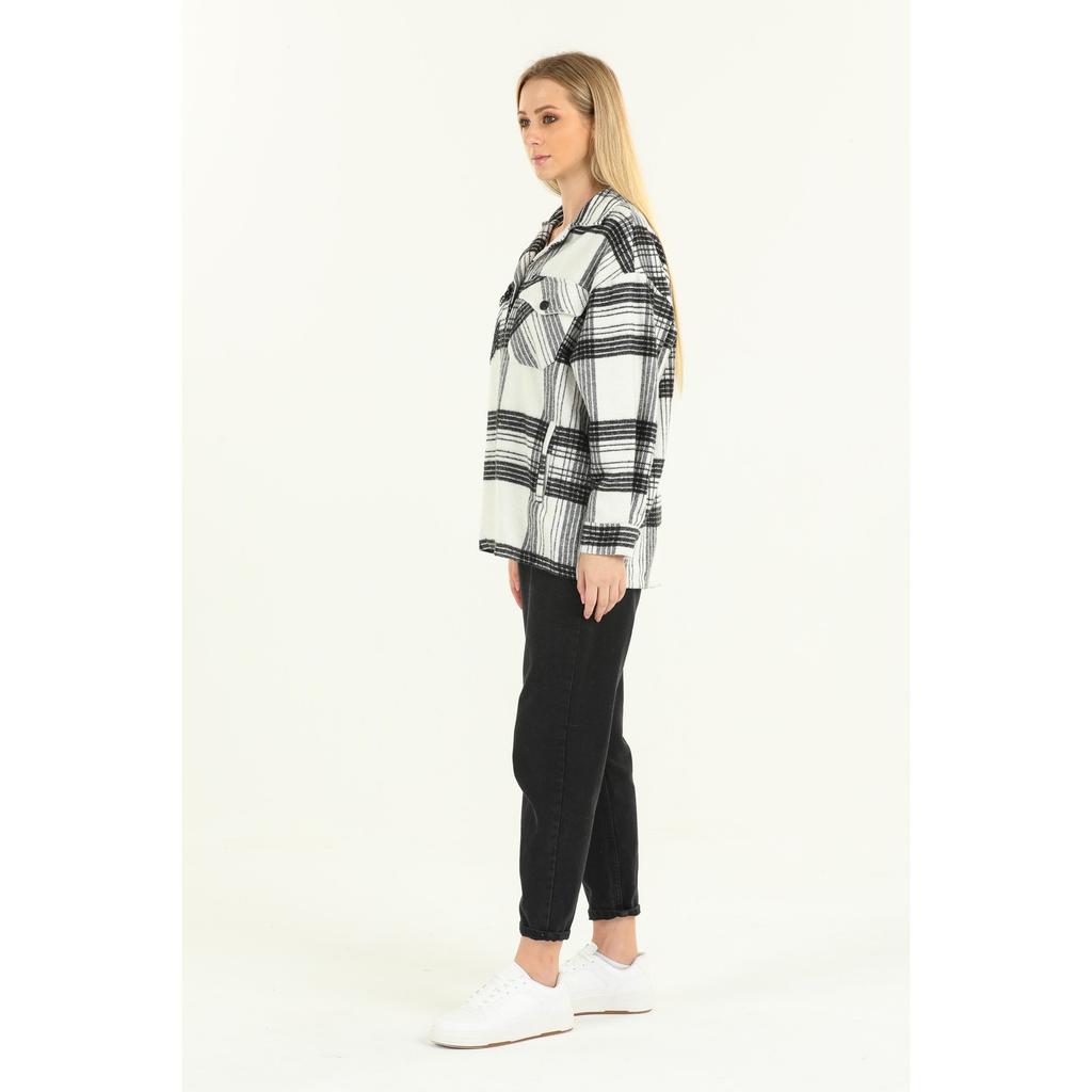 Langes Holzfällerhemd aus Baumwolle mit Karomuster