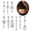 Shiny Heart Butterfly Crystal Long Dangled 1pc Gold Color Stainless Steel Belly Button Ring Navel Belly Piercing Nombril Women