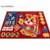 Cartoon New Year Red Floor Mat Front Door Decorative Carpet  Home Decoration