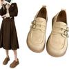 Womens Derby Shoes Autumn Slip-on Female Footwear Loafers With Fur Clogs Platform Leather Summer New Fall Retro Slip On Dress
