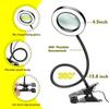 4.5" Clip-On Magnifying Desk Lamp with Ring Light for Nail Art, Beauty, and Tattoos