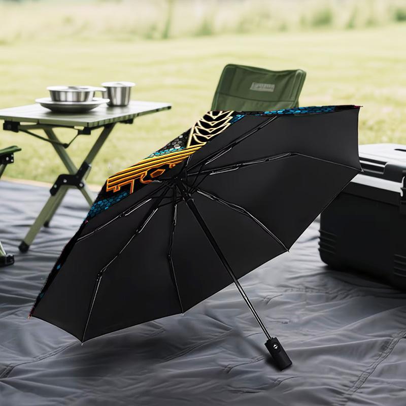1PC Uruguay National Football Printed Umbrella Folding Umbrella, Automatic Umbrella 8-Frame for Travel, Camping Fan Gifts Christmas Gifts