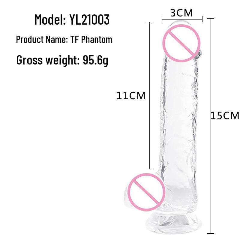 Jiuxi Realistic Clear TPE Dildo - Soft, Transparent Adult Toy for Women