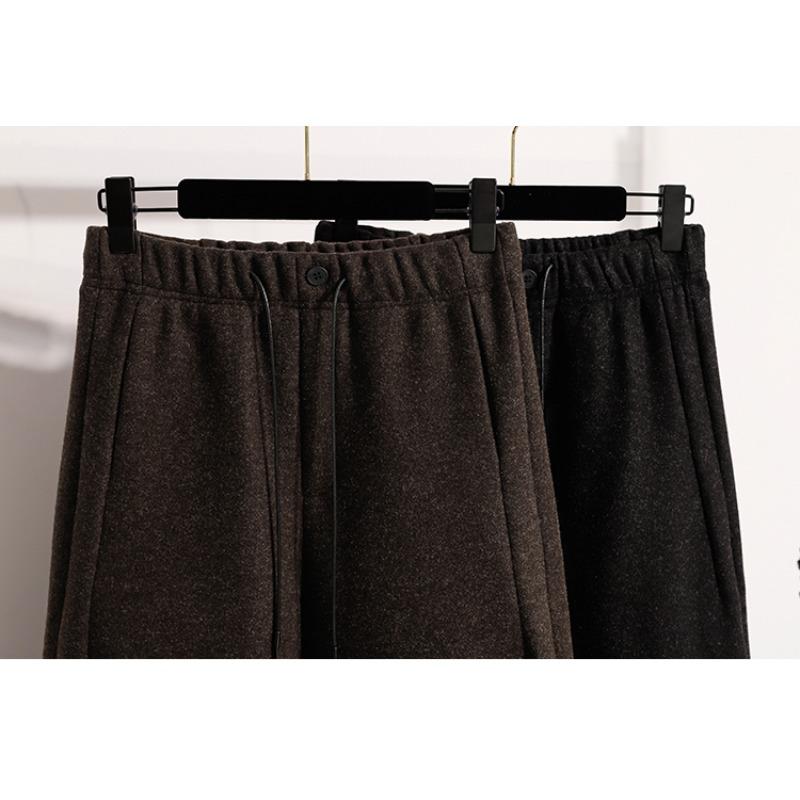 DIMANAF 2025 Autumn Winter Plus Size Pants Women Vintage Lady Thick Long Pants Loose Casual Oversized